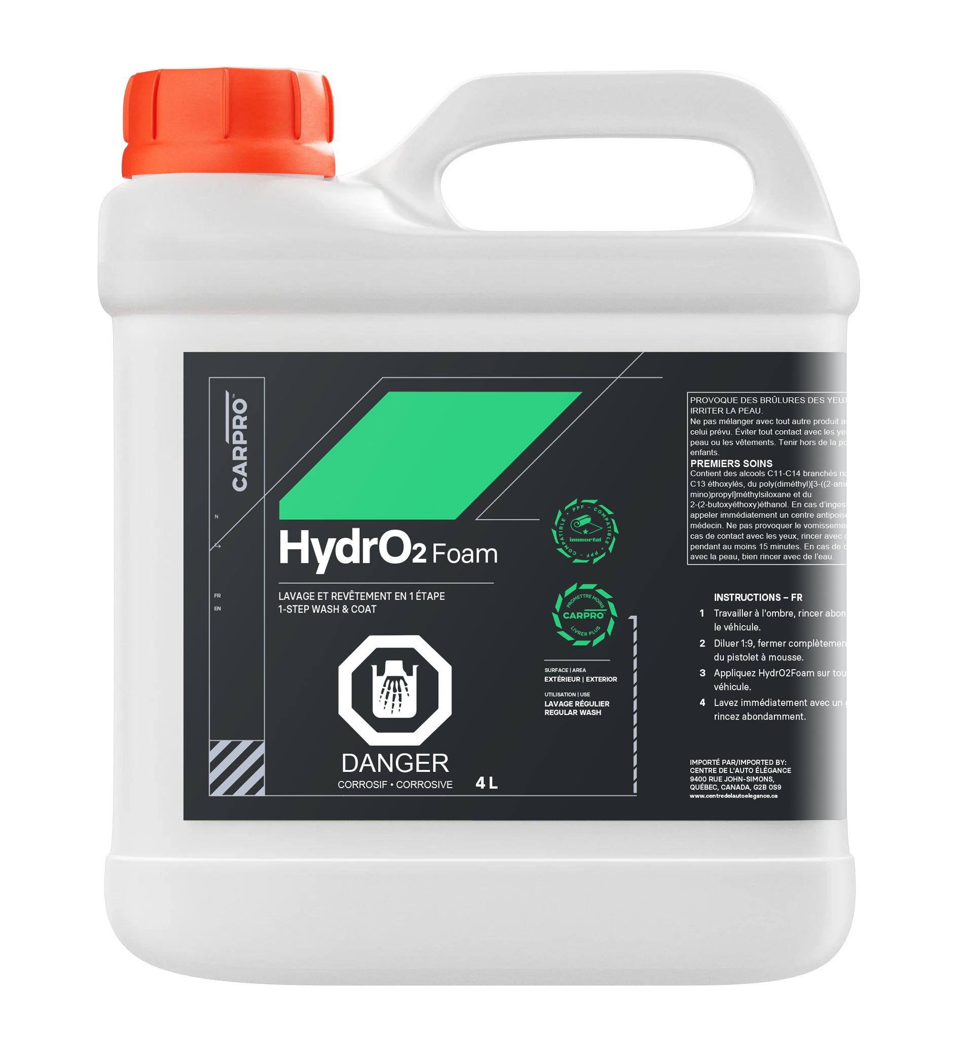 CARPRO Hydro2Foam 4L -1 step wash and coat | Centre de l'auto Élégance