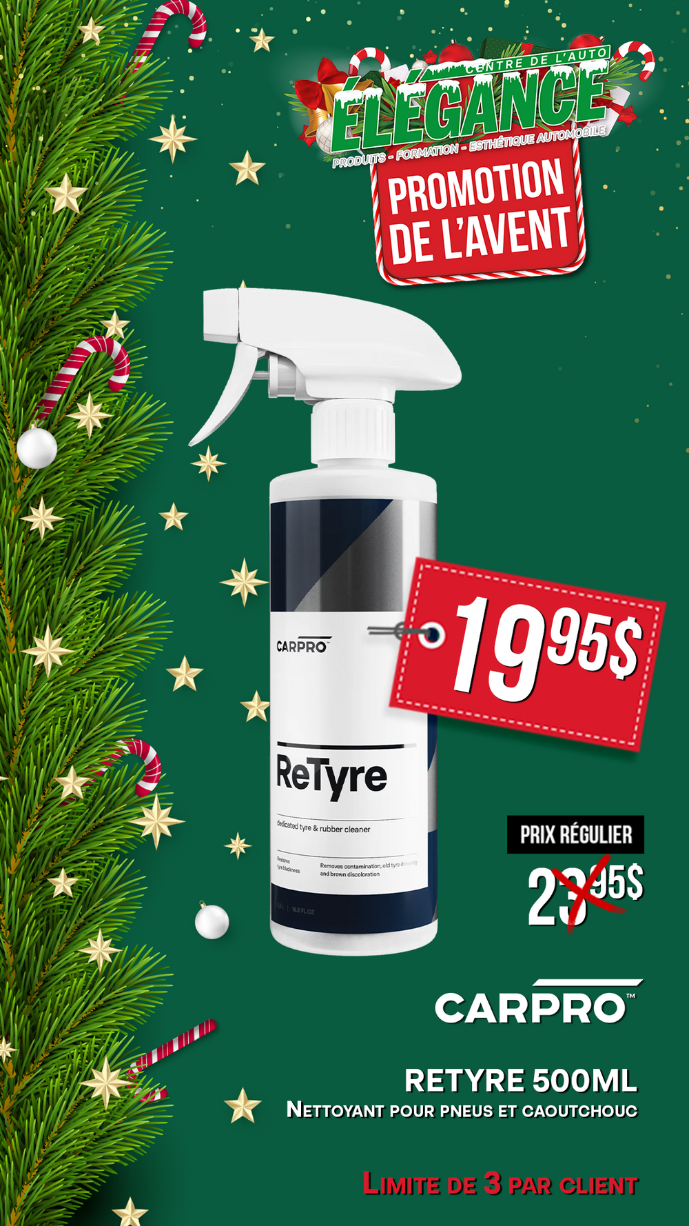 CARPRO - ReTyre 500ml (Nettoyant intensif pour pneus et caoutchouc)