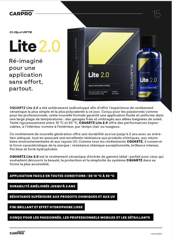 CARPRO- CQUARTZ - Lite 2.0 100ml (Revêtement céramique)