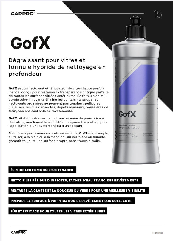 CARPRO GofX – Dégraissant et rénovateur de vitres haute performance