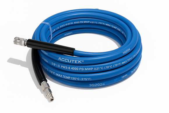 ACCUTEK - Hose Smooth Blue 4,000 PSI w/ SS QC's (Hose with stainless steel couplers) 