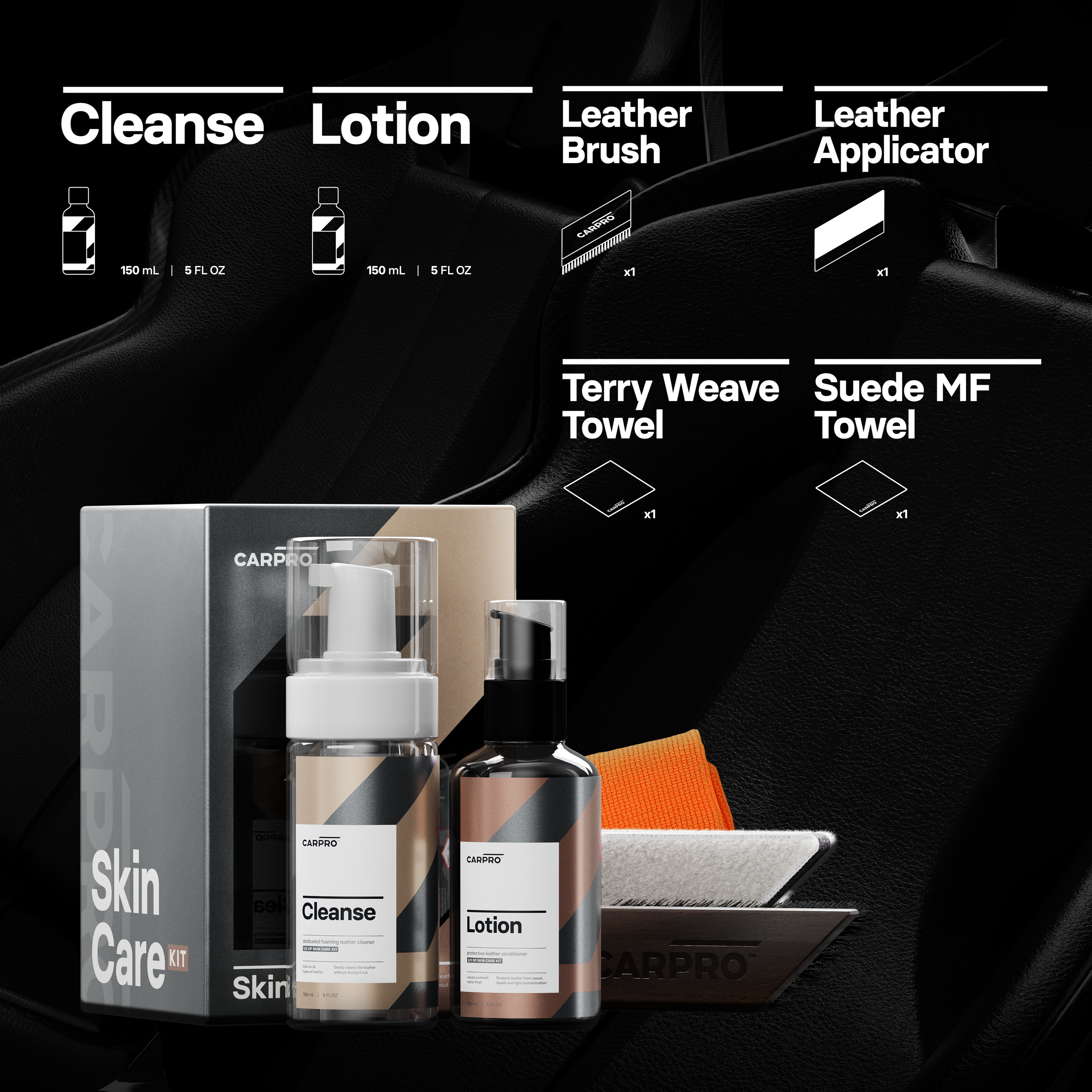 CARPRO - SkinCare Leather Kit (Ensemble d'entretien des cuirs)