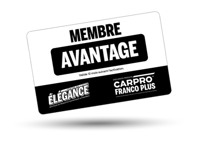 Carte de Membre AVANTAGE -  Abonnement annuel