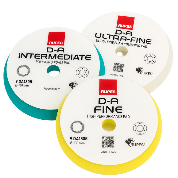 RUPES - Ensemble de 3 Tampons D-A Turquoise, Jaune et Blanc 6 pouces