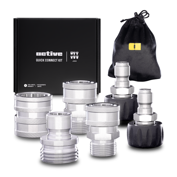 ACTIVE - Premium Quick Connect Kit (Ensemble de coupleurs en acier inoxydable)