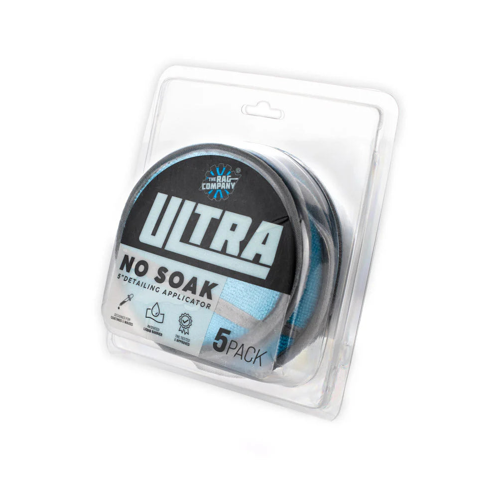 THE RAG COMPANY - Ultra No-Soak Round Applicator (Microfiber Applicator) - PACK OF 5