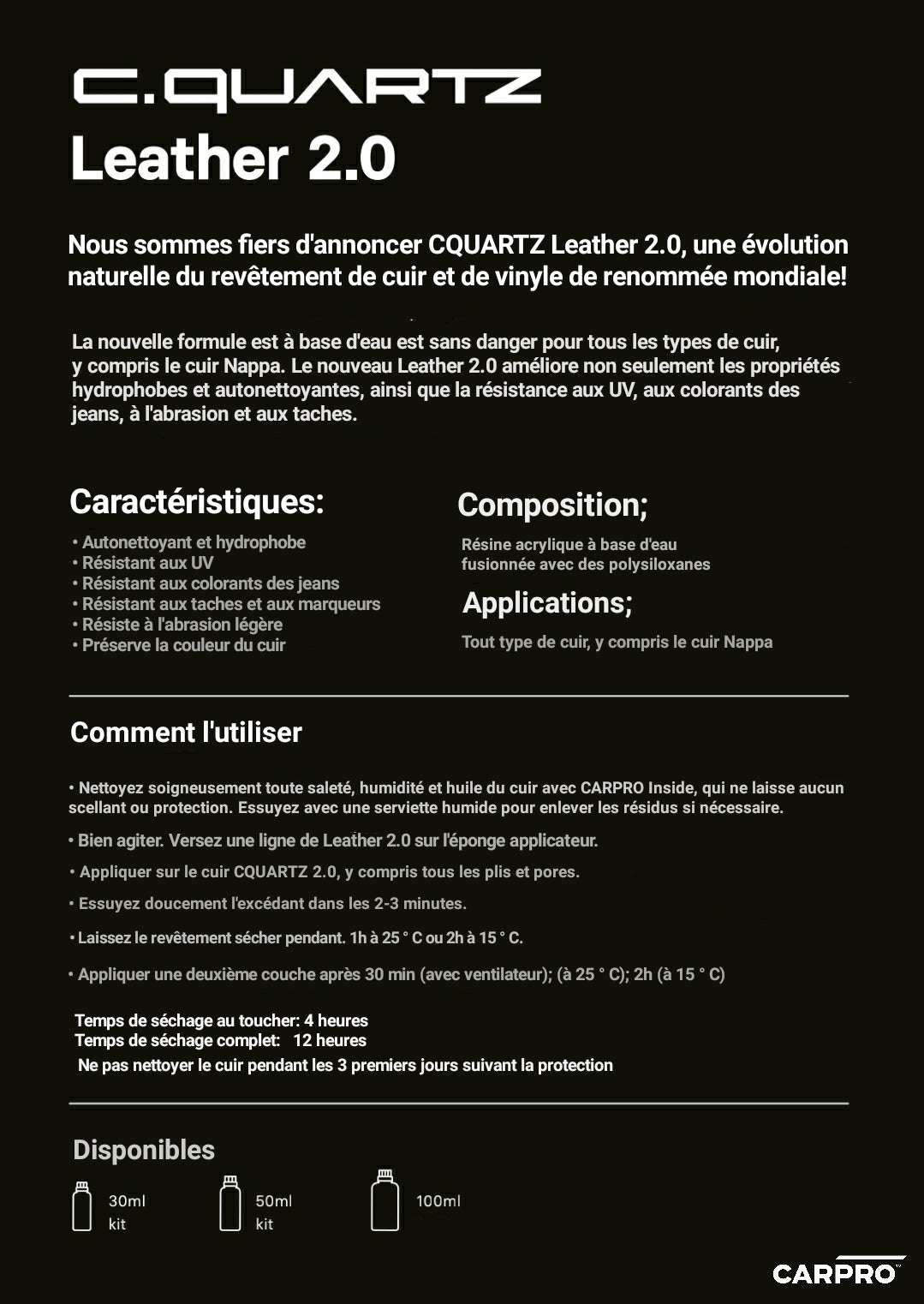 CQUARTZ - Leather 2.0 (Ceramic coating for leather)
