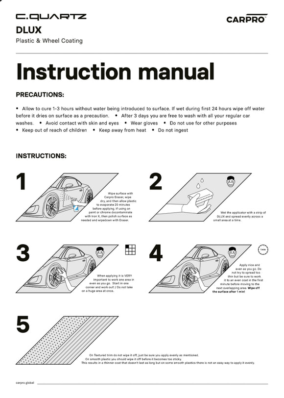 CARPRO - CQUARTZ DLUX  (Revêtement céramique pour roues et plastiques)
