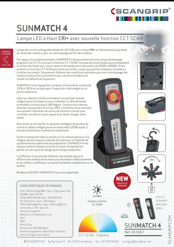 SCANGRIP - Sunmatch 4 (Lampe de travail portative)