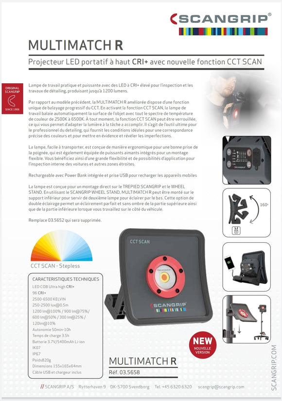 SCANGRIP - Multimatch R (Lampe de travail portative)